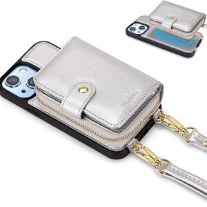 iPhone 14 Case Wallet with RFID Blocking Card Holder, Magnetic
